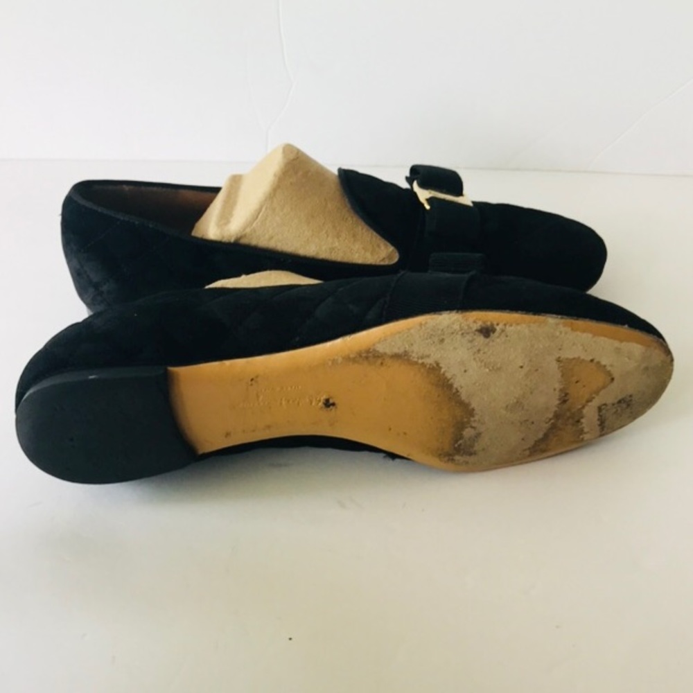 Salvatore Ferragamo Black Suede Quoted Vara Bow - Picture 8 of 8